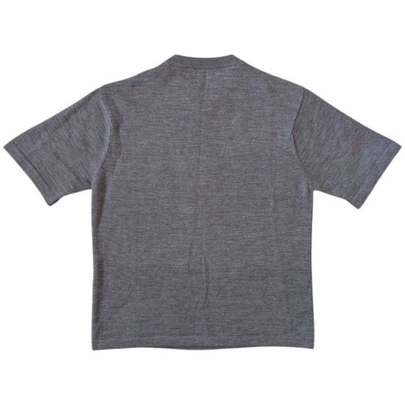 Love Moschino US 6 Wool Grey Knitwear Short Sleeve T-Shirt w/ Rocket Design - Picture 2 of 6